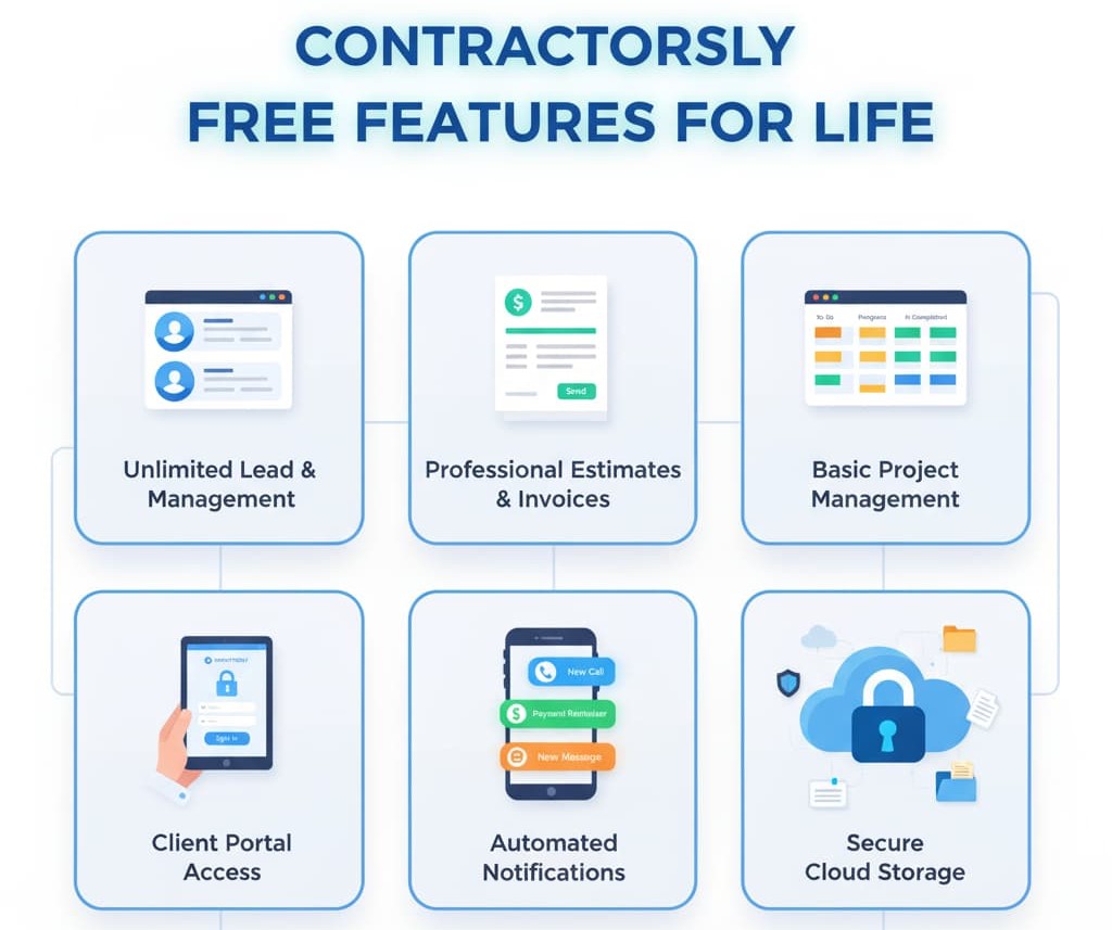 Contractorsly Free Features Infographic