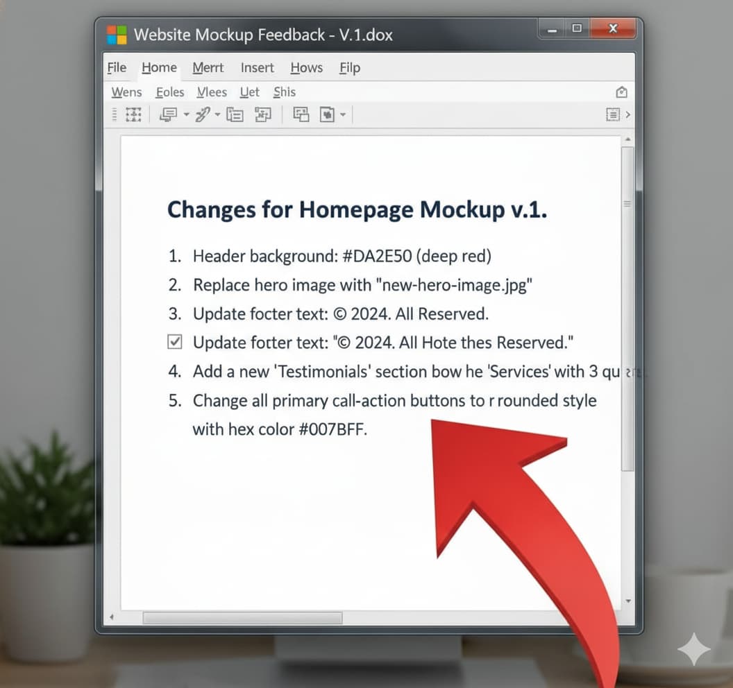 Step 1: Create your changes list in a Word document.